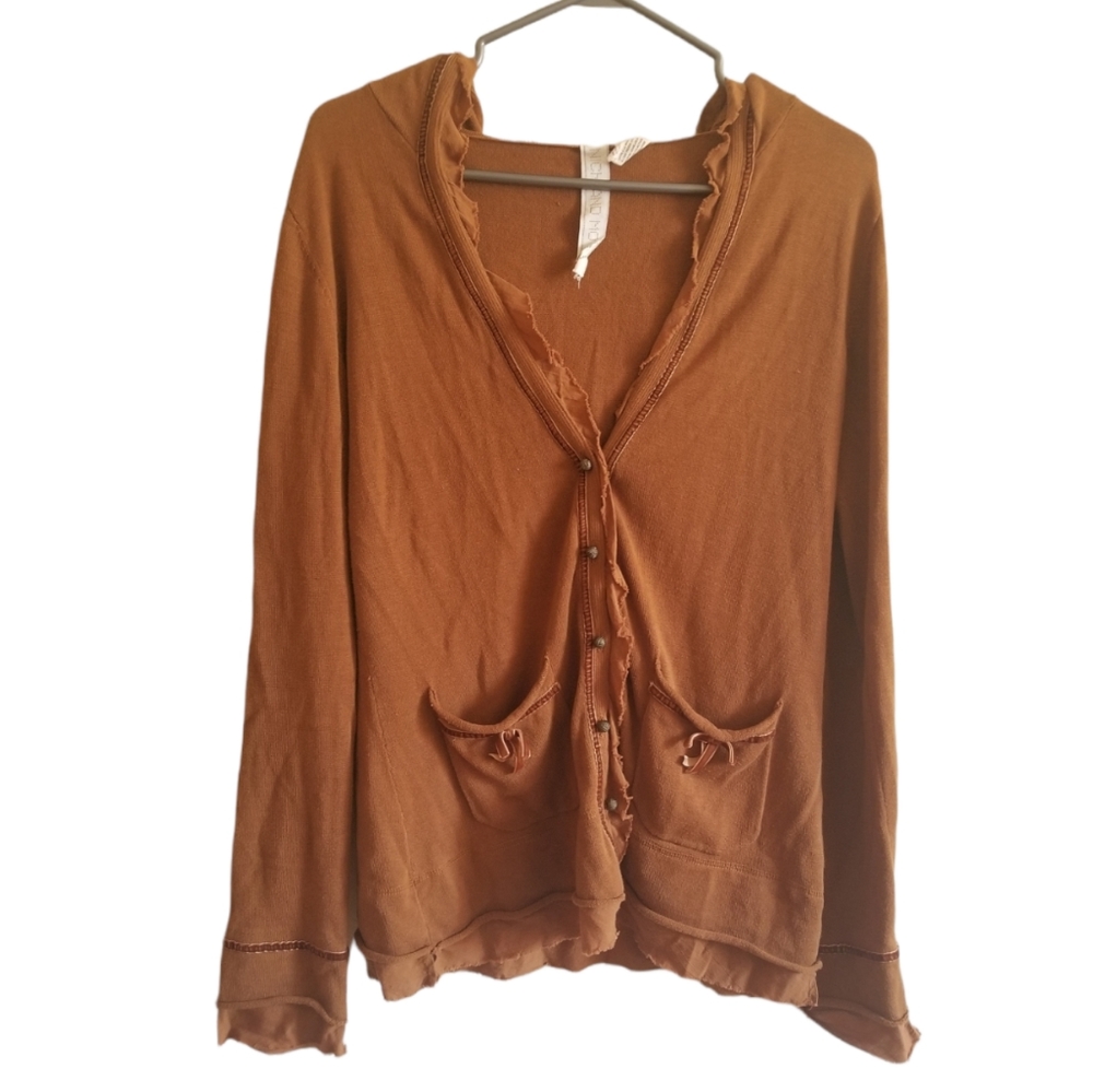 Nick and Mo Anthropology women's boho ruffle hoodie